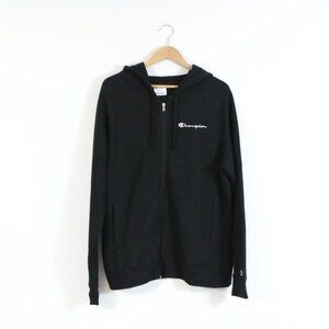 *Champion Black ICONS FULL ZIP HOODIE WITH SMALL LOGO - Zip-up sweatshirt